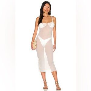 WEWOREWHAT Scoop‎ Back Dress in Off White
Size Medium Revolve